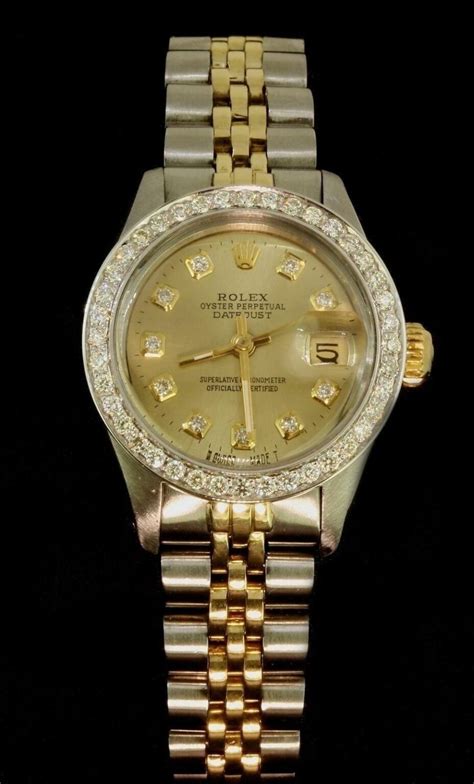 rolex ladies diamond custom bezel|rolex lady datejust bezel.